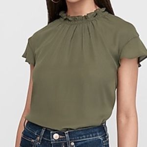 Ruffle Mock Neck Top